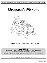 Find the user manual you need for your lawn and garden product and more at manualsonline. Mtd 1438 Operator S Manual Pdf Download Manualslib