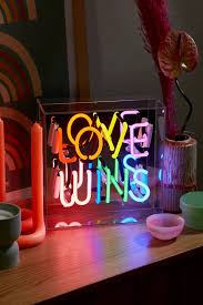 Love Wins Neon Box Light In 2020 Neon Box Neon Room Neon Sign Bedroom