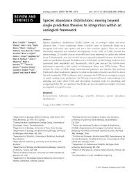 Pdf Species Abundance Distributions Moving Beyond Single Prediction Theories To Integration Within An Ecological Framework
