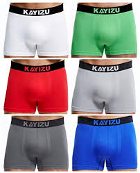 Kayizu Mens Seamless Underwear Comfort Soft Boxer Briefs For Men Pack Of 6 Light Grey Dark Grey Red White Green Blue X Large