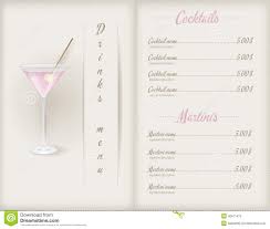 cocktail menu templates