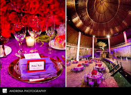 The combination could be applied throughout your ceremony and reception flowers to stunning effect. Purple And Red Wedding The Merry Bride