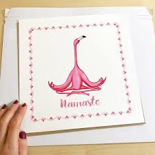 Meditating Pink Flamingo Print Namaste Print Yoga Print 6 X Etsy Flamingo Print Pink Flamingos Yoga Prints