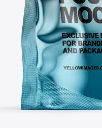 Metallic Stand Up Pouch Bag Mockup In Pouch Mockups On Yellow Images Object Mockups