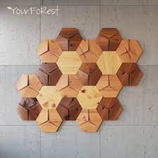Optic Hexagon Wood Panels Wood Paneling Ceramic Mosaic Tile Wooden Decor