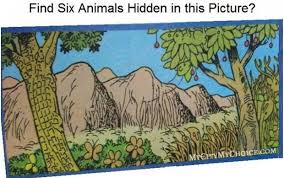 Can you solve this picture puzzle. Find Six Animals Hidden In This Picture Puzzle Answer