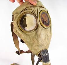 American soldier with mask and rifle. Us Ww1 Army Gas Mask Canister And Canvas Bag