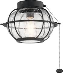 Kichler 380945dbk Bridge Point Contemporary Distressed Black Led Indoor Outdoor Ceiling Fan Light Fixture Kic 380945dbk