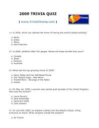 Renee l slater on 100 fall trivia questions answers for adults printable; 2009 Trivia Quiz Trivia Champ