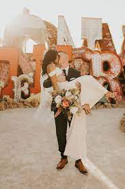 Neon museum las vegas wedding photo. Neon Museum Vegas Wedding Las Vegas Micro Wedding
