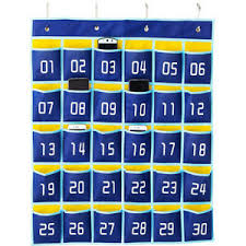 Details About Numbered Pocket Chart Classroom Organizer For Cell Phones Calculator Holder A8o9