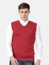 T-Base Men Red Half Sleeve Sweater Vest – Shop T-base