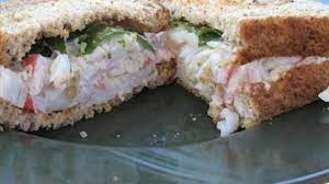 Imitation Crabmeat Sandwich Recipe Yummly Recipe Imitation Crab Meat Crab Meat Imitation Crab Meat Recipes
