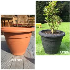 600ml pro spray nozzle car paint tool plastic pot accessory replacement. Plastic Plant Pot Sprayed With Stone Effect Paint Plastic Plant Pots Plastic Planters Stone Landscaping