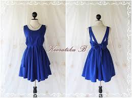 Royal Blue Dress Indigo Bridesmaid Dress Wedding Prom Dress Cocktail Party Dress Evening Dress Backless Bow Dress With Images Backless Evening Dress Glamorous Dresses Backless Mini Dress