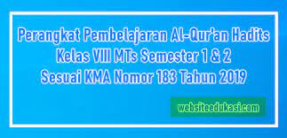 Butuh silabus, rpp ,prota, promes, lengkap pai dan bahasa arab? Perangkat Pembelajaran Al Quran Hadits Kelas 8 Mts 2021 2022 Lengkap