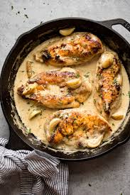 A healthy chicken dinner is one that's nutritionally rich and full of flavors you enjoy, hartley explains. Creamy Garlic Chicken Salt Lavender