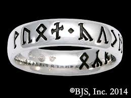 Custom Cirth Dwarven Rune Ring Comfort Fit Artistic Jewelry Runes All That Glitters Is Gold