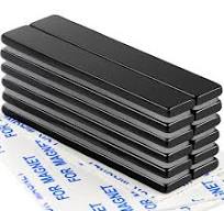DIYMAG Neodymium Bar Magnets, Strong Powerful Permanent Adhesive Rare Earth  Magnet with Double-Sided Black 60 x 10 x 3mm -12p