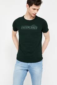 Spykar Printed Slim Fit Crew Neck T Shirt