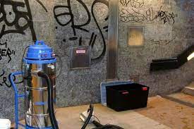 Suitable to remove both aerosol and marker pen graffiti; Graffiti Removal On Natural Stone Sandstone Cleaning Systeco Gmbh