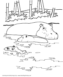 Wild Animal Coloring Pages Hippopotamus Coloring Page River Hippo Family Honkingdonkey