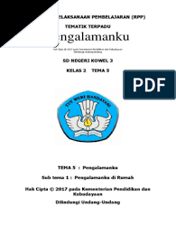 Rpp 1 lembar revisi 2020 berdasarkan edaran mendikbud no. Rpp Kelas 2 Tema 5 Sub Tema 1 Pdf