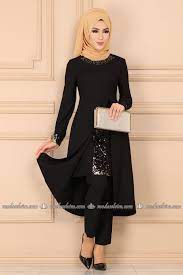 Modaselvim Kombin Pul Payetli Tesettur Abiye Takim Pl926 Siyah Dresses Fashion Long Sleeve Dress