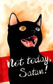 Not Today Satan An Art Print By Felicia Chiao Art Kitten Art Art Prints