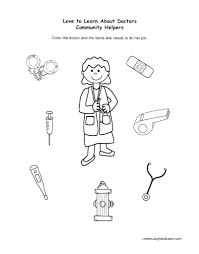 Community Helpers Doctor Fun Sheet Worksheets For Kids Doctor For Kids Kindergarden Activities