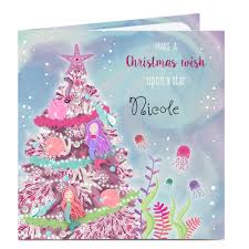 I am dreaming of white christmas, with every christmas card i write, may your days be my christmas wish for you, my friend; Buy Personalised Christmas Card Mermaids Wish Upon A Star For Gbp 2 79 Card Factory Uk