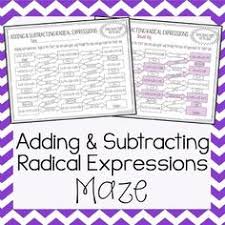 Operations With Radical Expressions Maze Adding Subtracting Worksheet Radical Expressions Simplifying Rational Expressions Rational Expressions