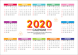 Calendar For 2020 Week Starts Sunday Free Vector Graphics Pic Vector Free Wedding Photography Album Design Calendar Design