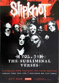Slipknot Vol 3 The Subliminal Verses Album Promo Poster Posters Regular Sizes Rare Records Volume 3 was the album that broke it wide open for the masked men. vol 3 the subliminal verses album promo poster