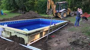 We highly recommend hiring a pool pro for this step if you're anything less than absolutely certain of your ability to do it yourself. Diy Wood In Ground Swimming Pool Youtube
