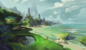 Digital painting uses a unique set of skills which can be practiced by anyone. Illustration Of Mountain And Sea Digital Art Fantasy Art Nature Landscape Hd Wallpaper Wallpaper Flare