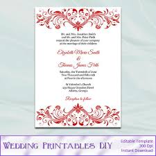 Red Wedding Invitation Template Diy By Weddingprintablesdiy Wedding Invitation Templates Red Wedding Invitations Tiffany Blue Wedding Invitation