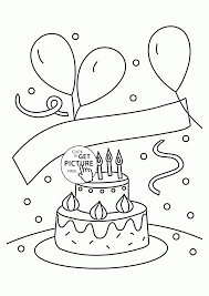 Friends prepared a birthday cake for the donkey. Birthday Cake And Balloons Coloring Page For Kids Holiday Coloring Pages Printables Birthday Coloring Pages Happy Birthday Coloring Pages Free Coloring Pages