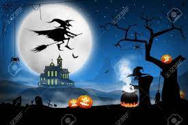 Some images are hidden because they can no longer be found or have been. Spooky Halloween Night Witches Cooking Bat Soup On Foggy Cemetery Stock Photo Picture And Royalty Free Image Image 18103185