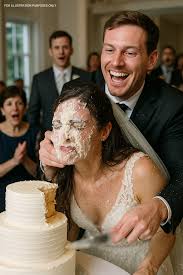 Husband ruins wedding with cake prank?