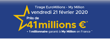 Résultat du mardi 1er juin 2021 Une Cagnotte De 41 Millions D Euros Est Promise Au Tirage Euromillions Du Vendredi 21 Fevrier 2020 Enquete Debat