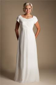 Modest Empire Waist Chiffon Beaded Destination Beach Wedding Dress With Sleeves Dresses Beaded Chiffon Dresses With Sleeves