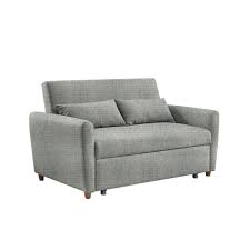 Divano letto scandinavo 3 posti con contenitore blu pavone mira. Divano Letto Due Posti Grigio Con Cuscini 145x88x86 Cm Bricocasa