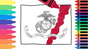 Download and print these marine corps coloring pages for free. How To Draw Us Marine Corps Flag Coloring Pages For Kids Draw The Us Marines Flag Tanimated Toys Youtube