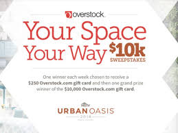As an overstock store credit card holder, you will enjoy the following benefits: Overstock Your Space Your Way With 10k Sweepstakes