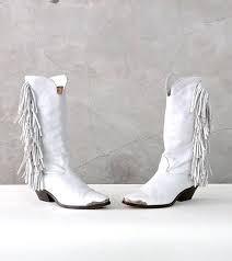 Black And White Cowboy Boots Womens White Boot Cowboy Boots 80s Fringe White Leather Western Cowgirl Bohemian Boots Cuban Heel Womens 6 5 37 Boots Bohemian Boots Zodiac Boots
