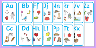 The worksheets help in learning and recognizing alphabets easily by associating the alphabet with the pictures of objects starting with that letter. Alphabet Pictures Set Of Cards Primary Education