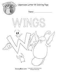 Teach your child how to identify colors and numbers and stay within the lines. Cute Uppercase Letter W Coloring Page Free Printable Doozy Moo