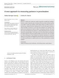 Sit with the toddler and place the book in front of him. Pdf A New Approach To Measuring Patience In Preschoolers