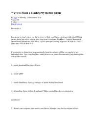 I tried to activate it and . Ways To Flash A Blackberry Mobile Phone Pdf Sprint Corporation Blackberry